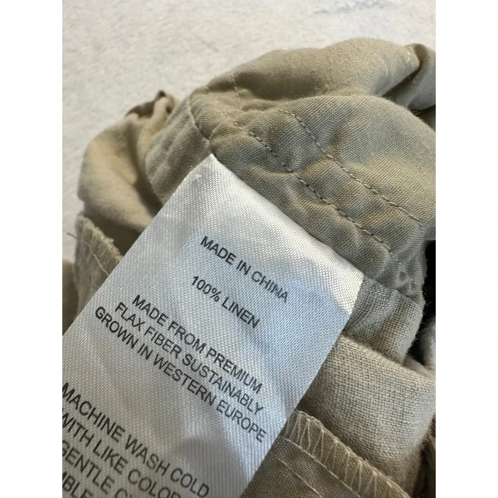 Quince Wide Leg Pant Women XS Driftwood Beige Excellent 100% European Linen